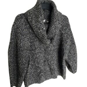 Gap Boxy Cowl Neck Sweater Bracelet Sleeve Wool Alpaca‎ Blend Gray Marled Lg